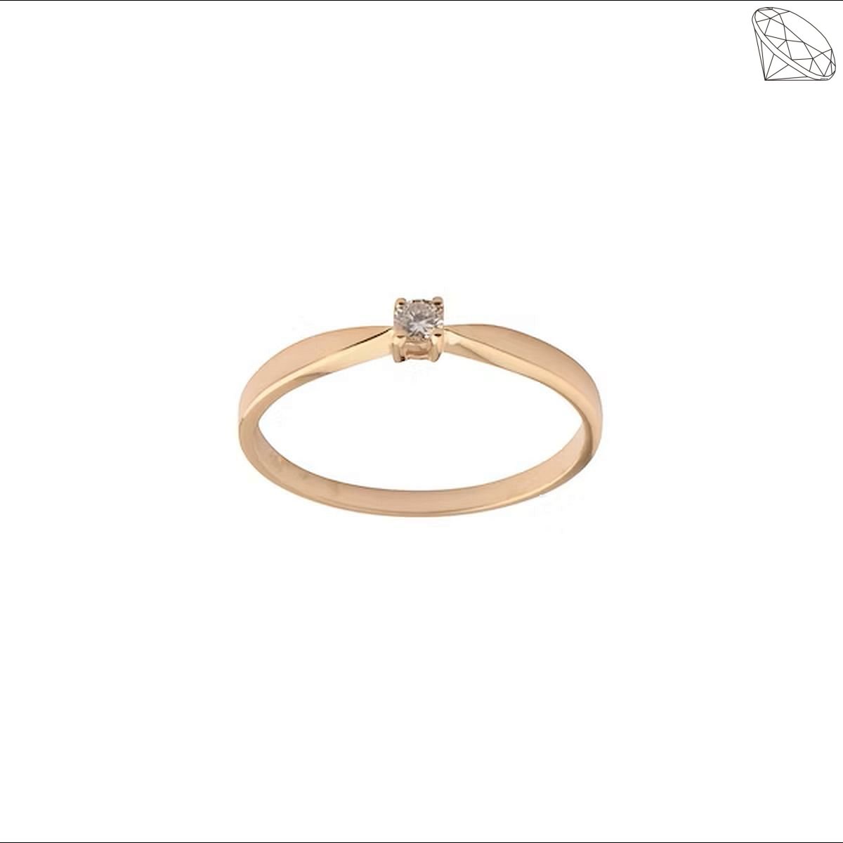 Ring rdguld 14 karat 4 greb 0,20ct WSI diamant